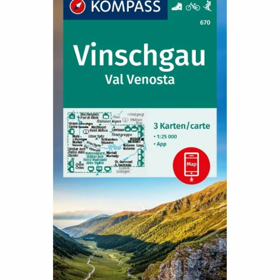 KOMPASS WANDERKARTEN-SET 670 VINSCHGAU (3 KARTEN)