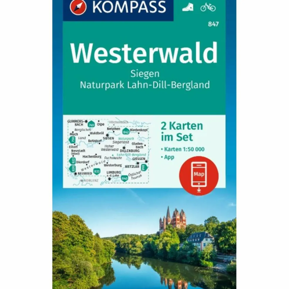 KOMPASS WANDERKARTEN-SET 847 WESTERWALD, SIEGEN