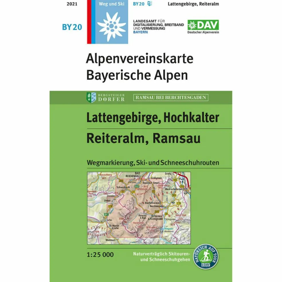 LATTENGEBIRGE, REITERALM, RAMSAU 1:25 000 - Wanderkarte