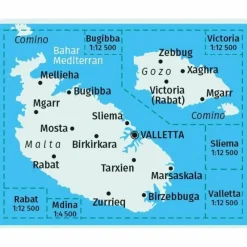 MALTA, GOZO 1:25 000 - Straßenkarte