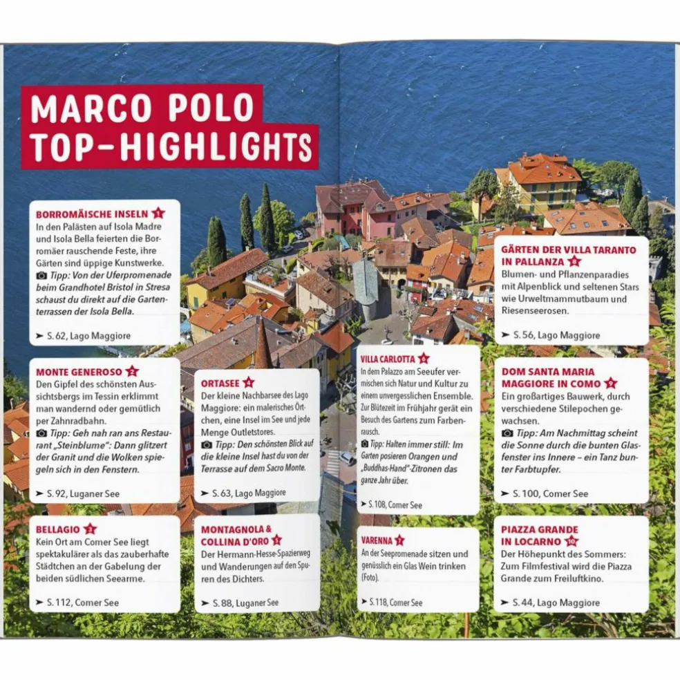MARCO POLO REISEFÜHRER OBERITALIENISCHE SEEN, LAGO MAGGIORE