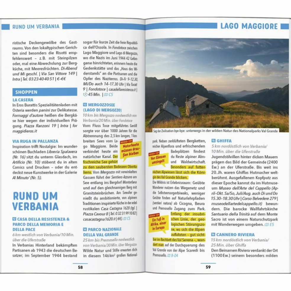 MARCO POLO REISEFÜHRER OBERITALIENISCHE SEEN, LAGO MAGGIORE