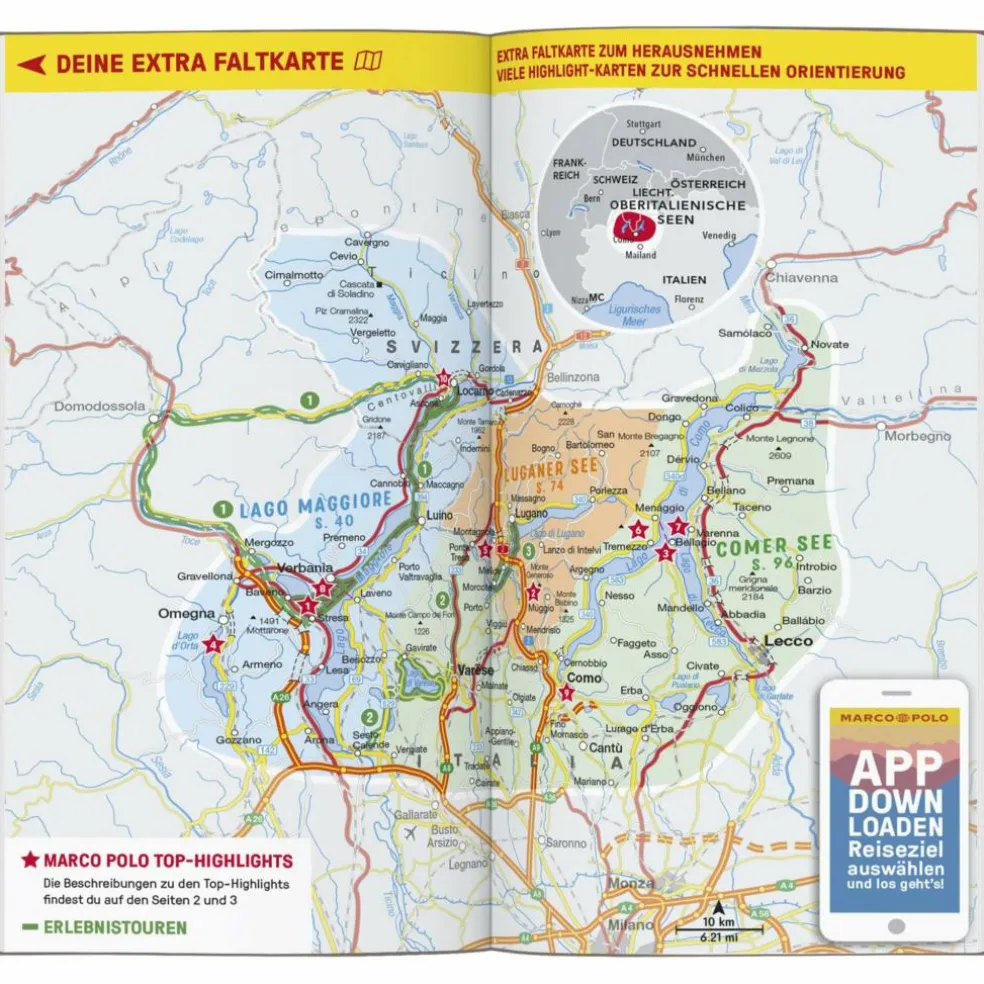 MARCO POLO REISEFÜHRER OBERITALIENISCHE SEEN, LAGO MAGGIORE