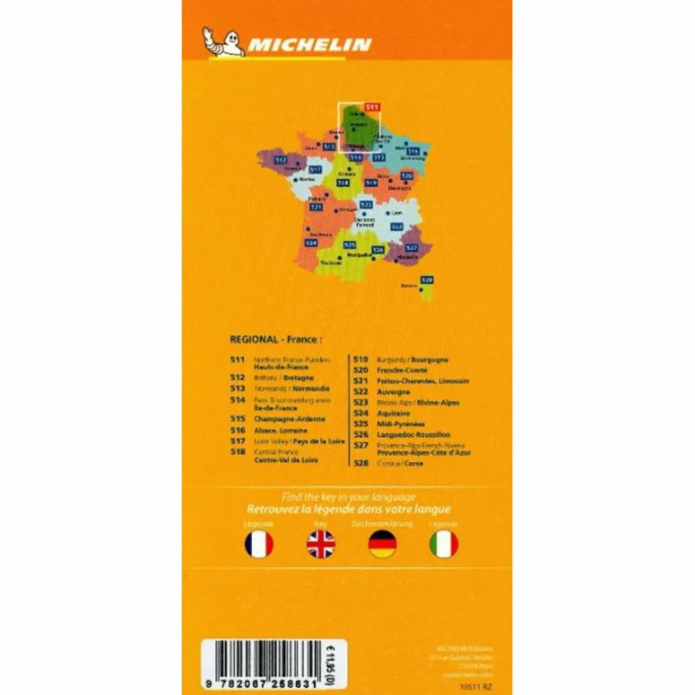 MICHELIN NORDFRANKRANKREICH - FLANDERN - Straßenkarte