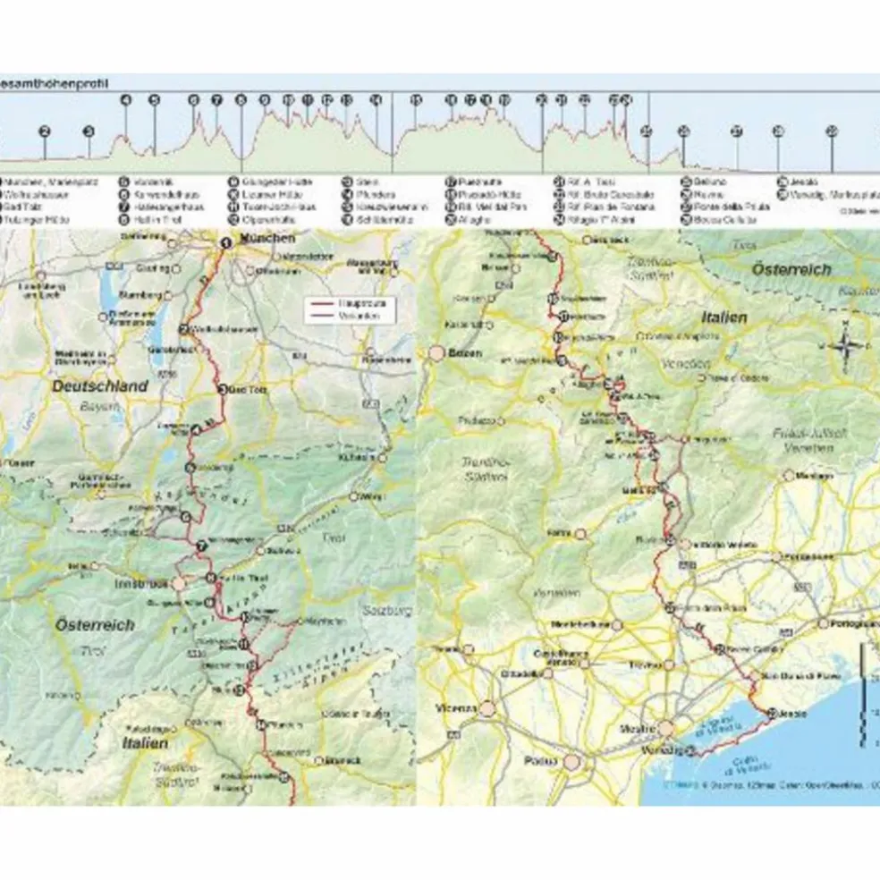 MÜNCHEN - VENEDIG - Wanderführer