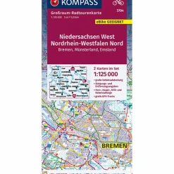 NIEDERSACHSEN WEST, NORDRHEIN-WESTFALEN NORD 3704, 1:125 000 - Straßenkarte