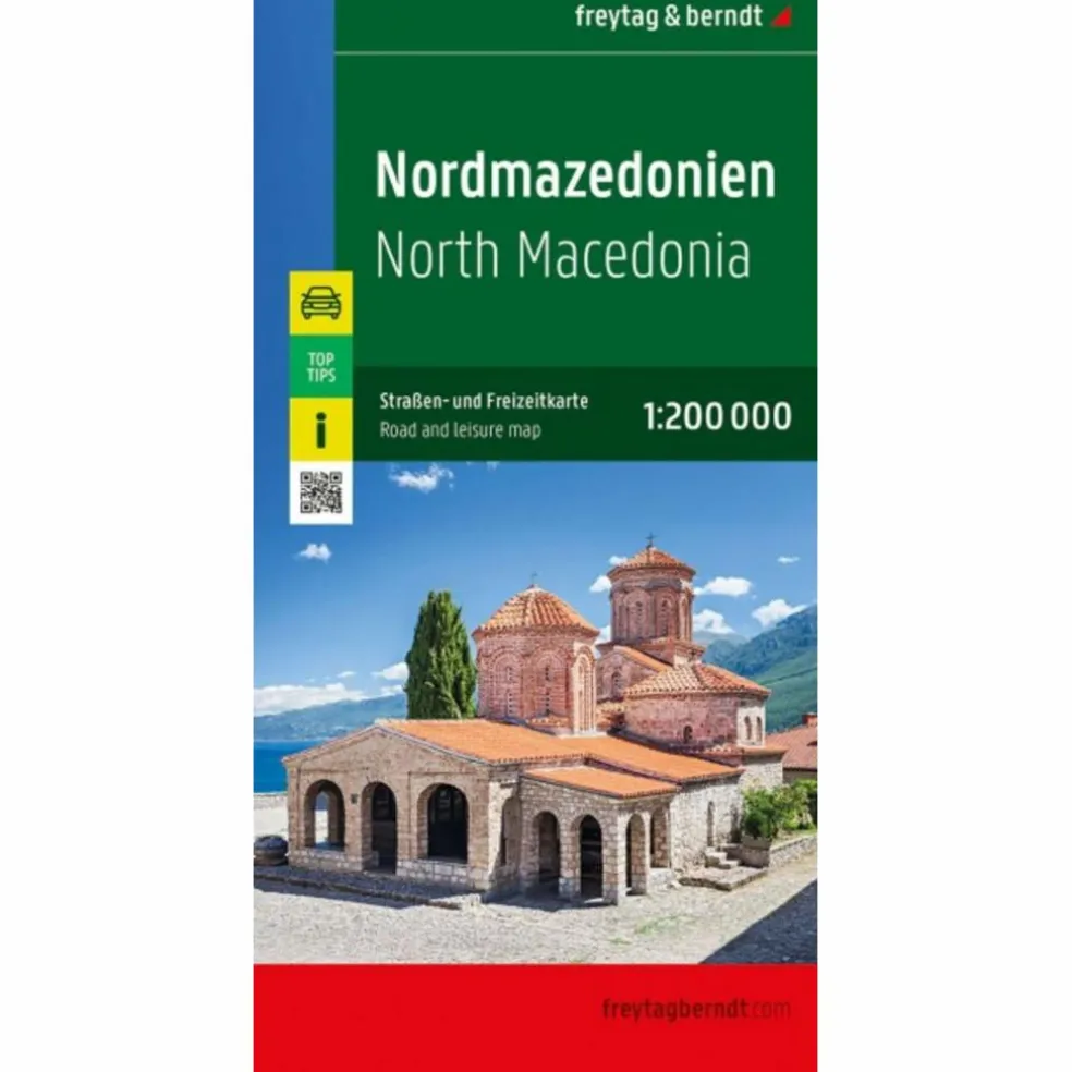 NORDMAZEDONIEN, STRAßEN- UND FREIZEITKARTE 1:200.000 - Straßenkarte