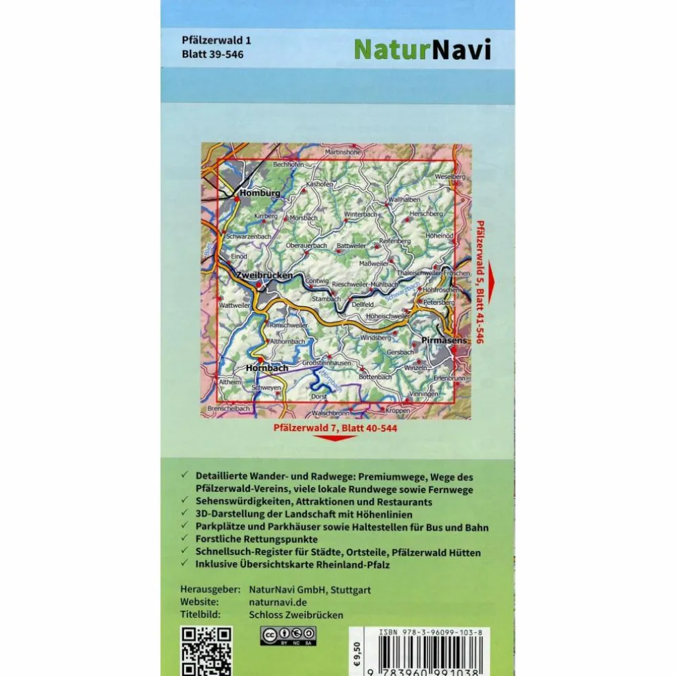 PFÄLZERWALD 1. BLATT 39-546, 1 : 25 000 - Wanderkarte