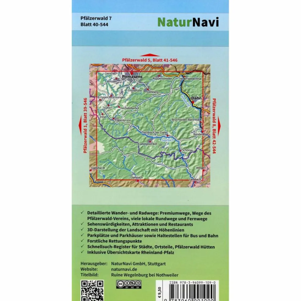 PFÄLZERWALD 7. BLATT 40-544, 1 : 25 000 - Wanderkarte