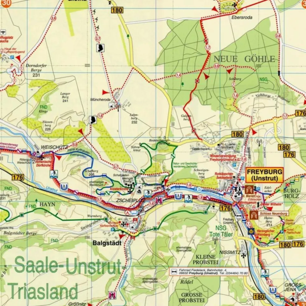 RADWANDER- UND WANDERKARTE UNSTRUT-RADWEG - Wanderkarte