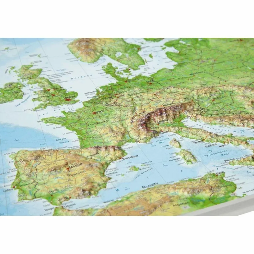 RELIEF EUROPA 1:16 MIO MIT HOLZRAHMEN - Karte