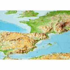 RELIEF EUROPA 1:8.000.000 MIT NATURHOLZRAHMEN - Karte