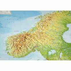 RELIEF SKANDINAVIEN MIT ALURAHMEN - Karte