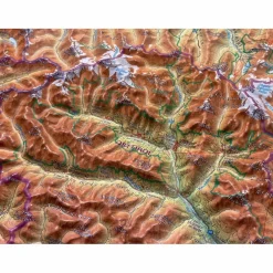 RELIEF TIROL 1:325.000 MIT NATURHOLZRAHMEN - Karte