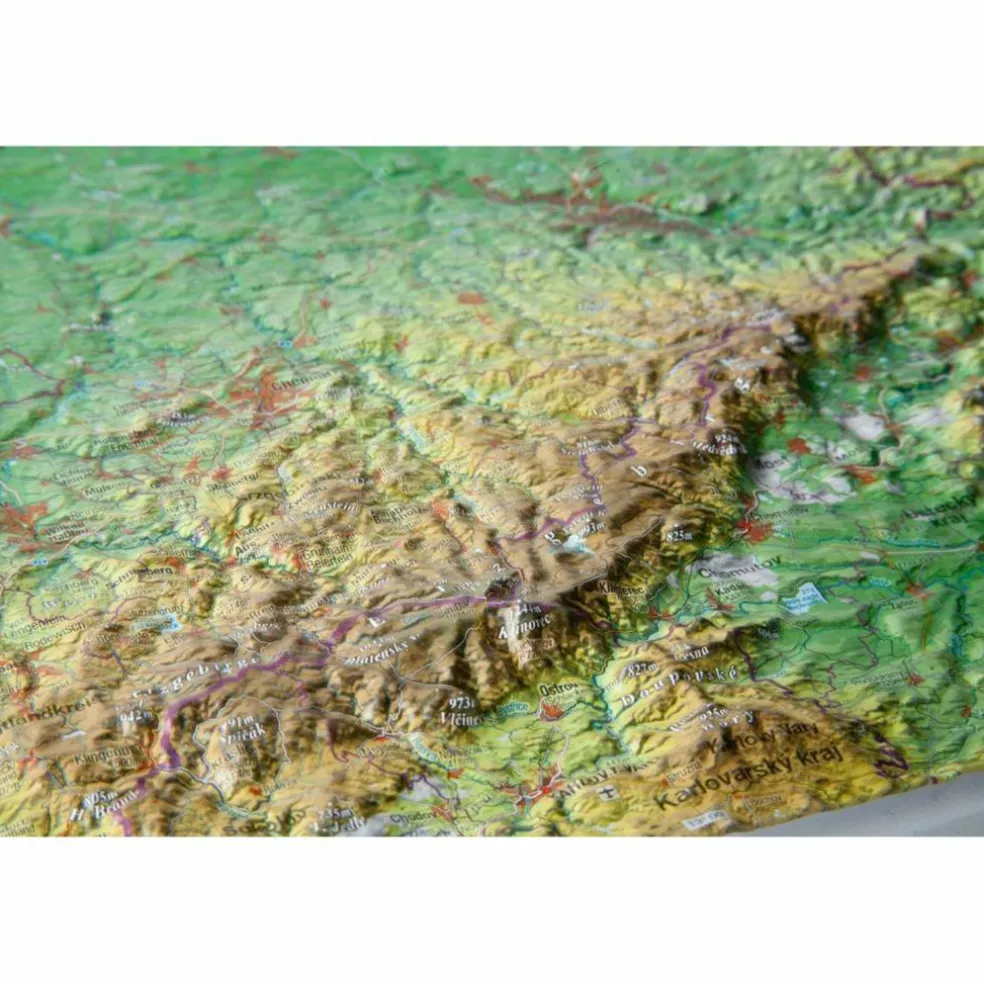 RELIEFKARTE SACHSEN KLEIN 1 : 650.000 - Karte