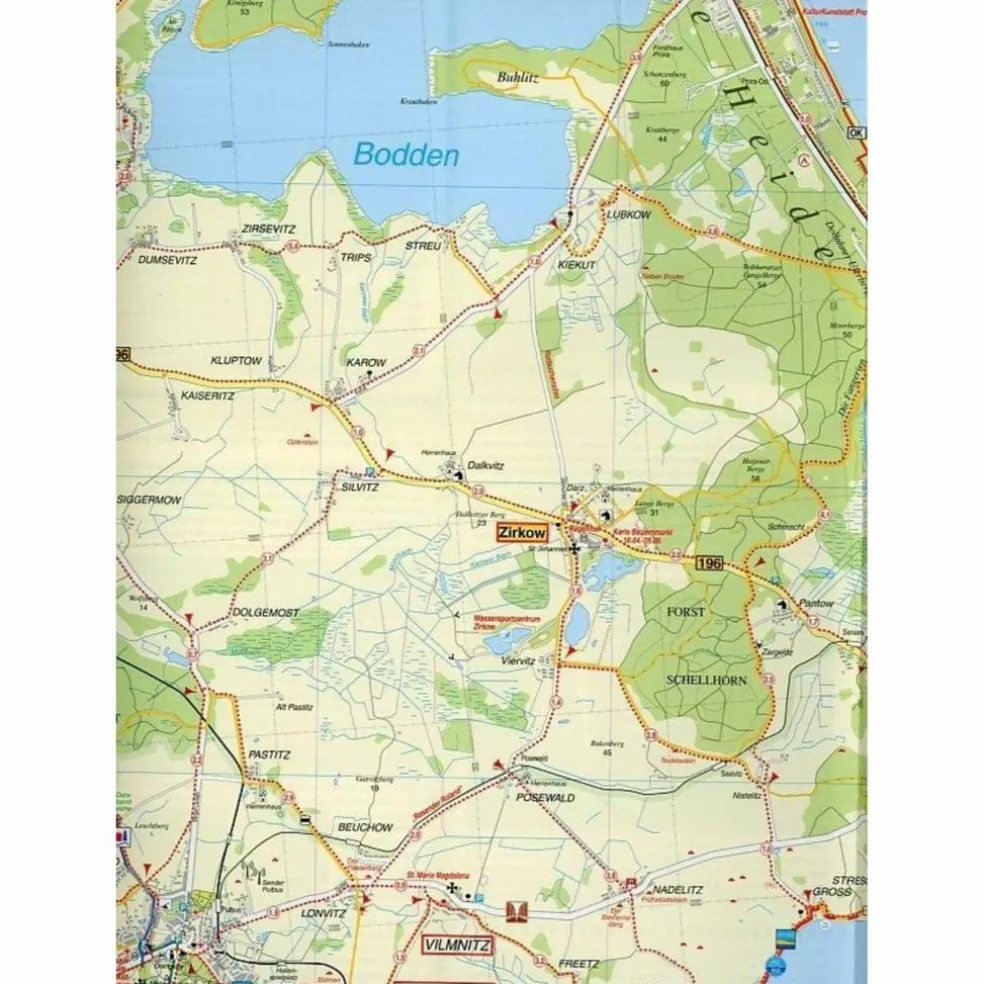 RÜGEN, BERGEN, GÖHREN, BAABE, BINZ, SELL - Wanderkarte