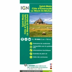 SAINT MALO CÔTE D'EMERAUDE MONT ST. MICHEL 1:75 000