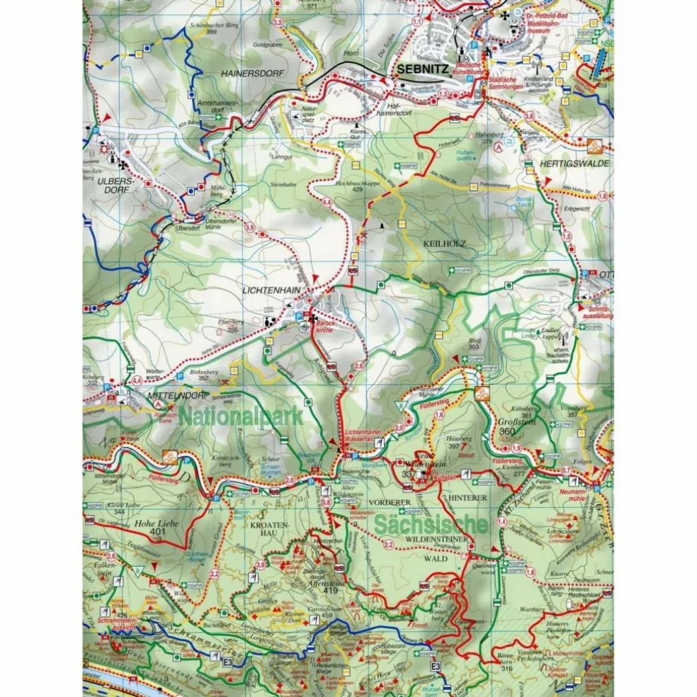 SÄCHSISCH-BÖHMISCHE SCHWEIZ 1 : 30 000. - Wanderkarte