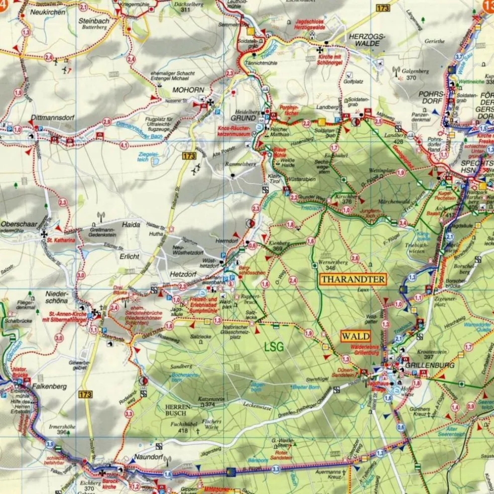 SÄCHSISCHER JAKOBSWEG AN DER FRANKENSTRA - Wanderkarte