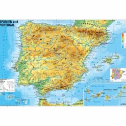 SPANIEN UND PORTUGAL PHYSISCH - Karte