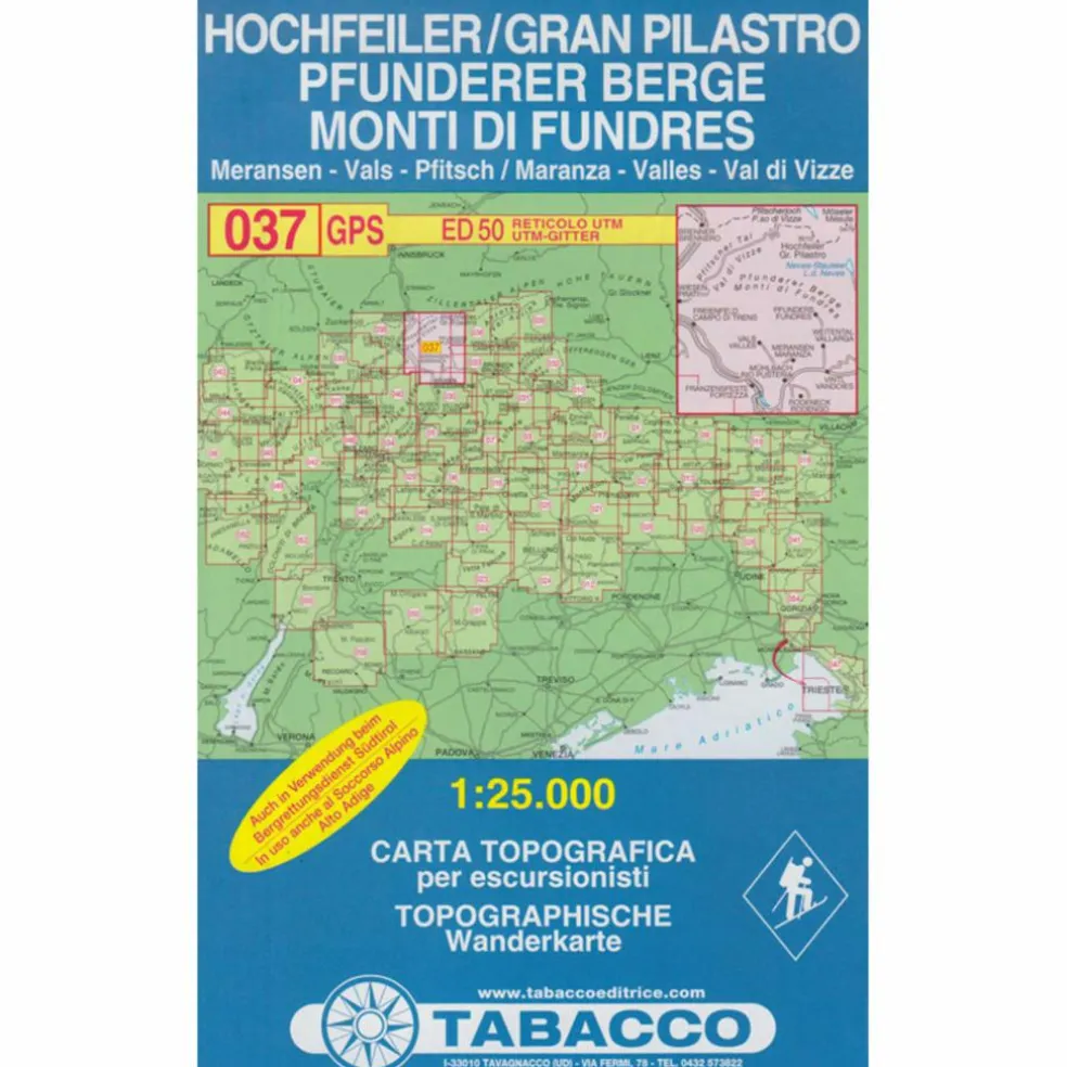 TABACCO 037 HOCHFEILER PFUNDERER BERGE - Wanderkarte