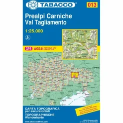 TABACCO WANDERN 1 : 25 000 PREALPI CARNICHE / VAL TAGLIAMENT - Wanderkarte