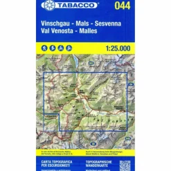 TABACCO WANDERN VINSCHGAU SESVENNA 1:25000