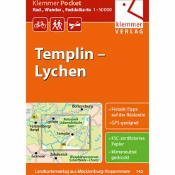 TEMPLIN - LYCHEN RAD-, WANDER- UND PADDELKARTE - Karte