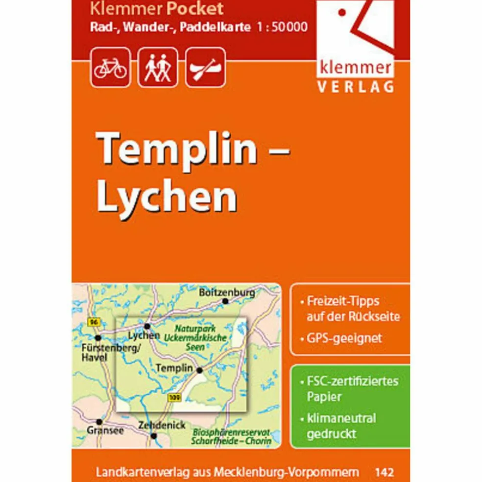 TEMPLIN - LYCHEN RAD-, WANDER- UND PADDELKARTE - Karte