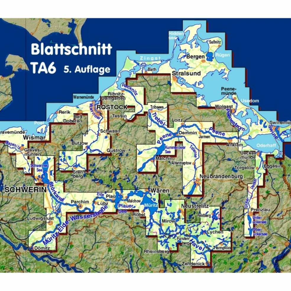 TOURENATLAS TA6 WASSERWANDERN 06 MECKLENBURG-VORPOMMERN - Gewässerführer