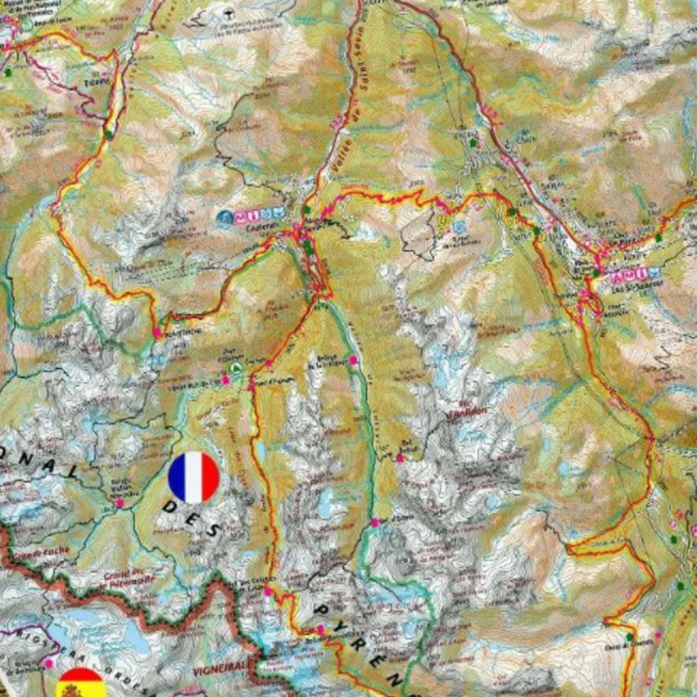 TRAVERSEE DES PYRENÉES 1:110 000 - Wanderkarte