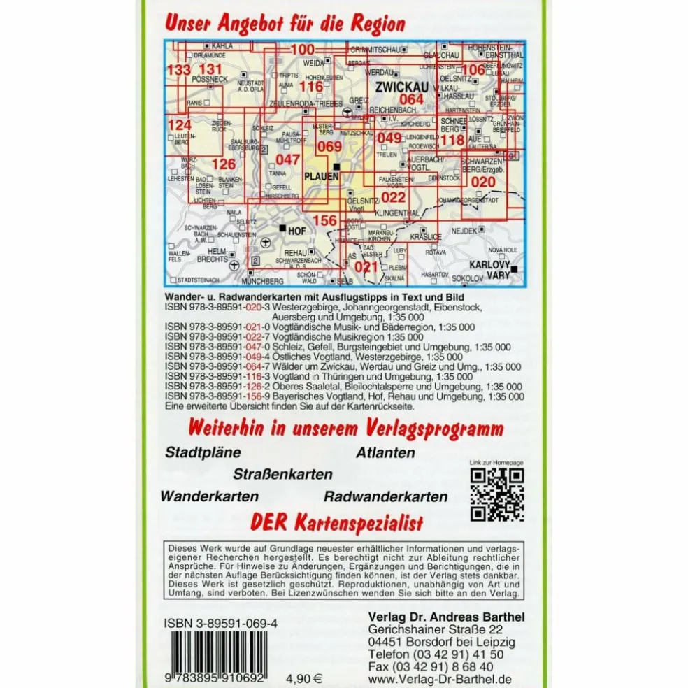 VOGTLÄNDISCHE SCHWEIZ 1 : 35 000. WANDER - Wanderkarte