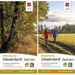 WANDERKARTE ROTHAARSTEIG SÜD / NORD. 1 : 50 000 - Wanderkarte
