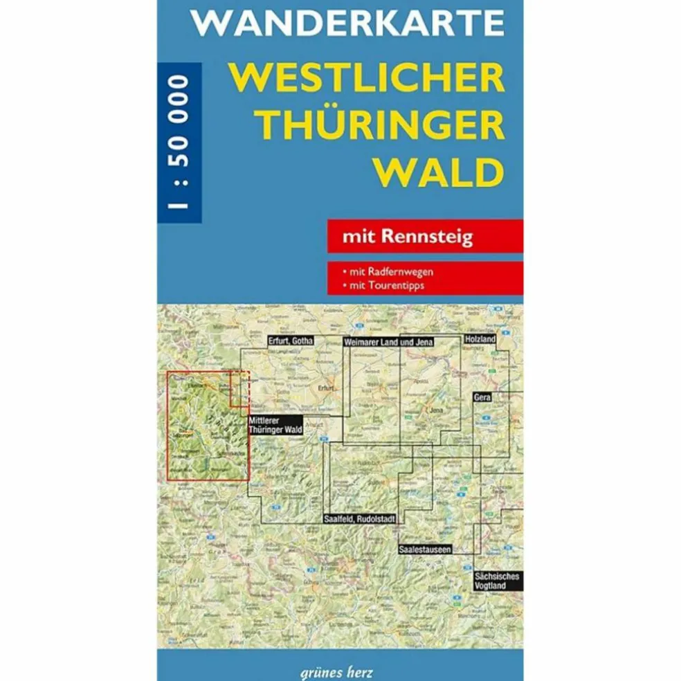 WANDERKARTE WESTLICHER THÜRINGER WALD 1 : 50 000 - Wanderkarte