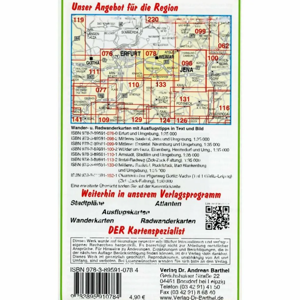 WEIMAR, BAD BERKA UND UMGEBUNG 1:35.000 - Wanderkarte