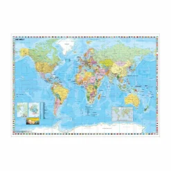 WELTKARTE DEUTSCHSPRACHIG. WANDKARTE MIT - Poster