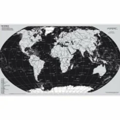 WELTKARTE SILBEREDITION. WANDKARTE POSTER - Poster